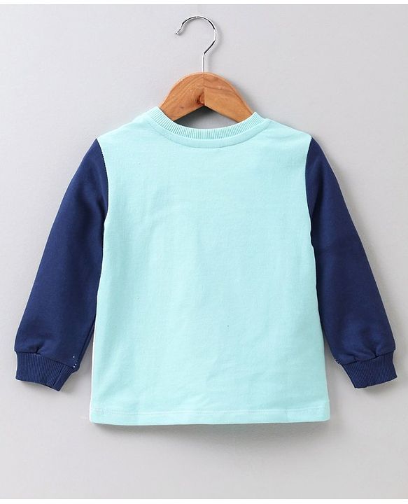 Babyhug Full Sleeves Winter Wear Tee Lightening McQueen Print  - Blue