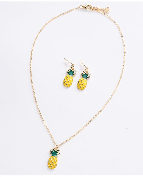 Pine Kids Pineapple Shaped Jewellery Set - Yellow