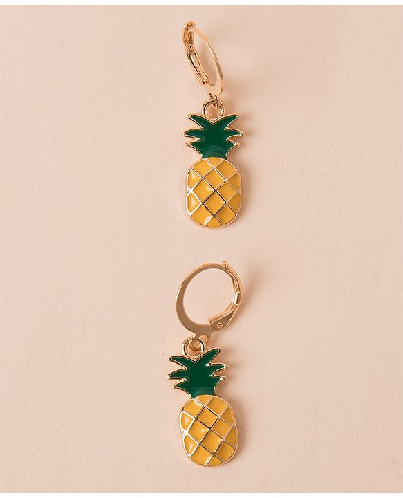 Pine Kids Pineapple Shaped Earrings - Yellow