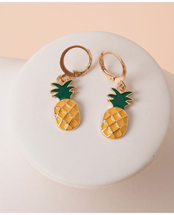 Pine Kids Pineapple Shaped Earrings - Yellow