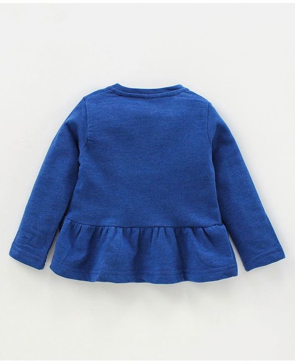 Babyhug Full Sleeves Jacket Top & Jeggings Set Bow Print - Bue