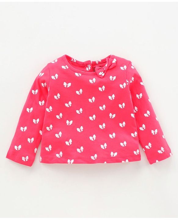 Babyhug Full Sleeves Jacket Top & Jeggings Set Bow Print - Bue