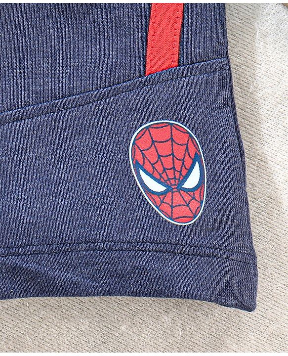Babyhug Mid Thigh Shorts Spiderman Graphic - Blue