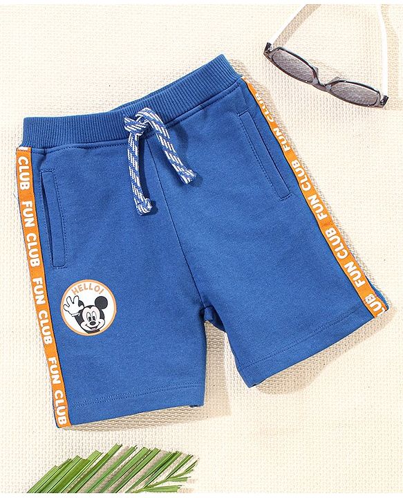Babyhug Shorts Mickey Mouse Print - Blue