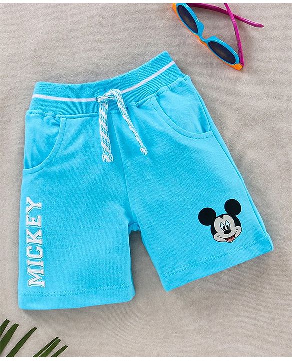 Babyhug Shorts Mickey Mouse Print - Blue