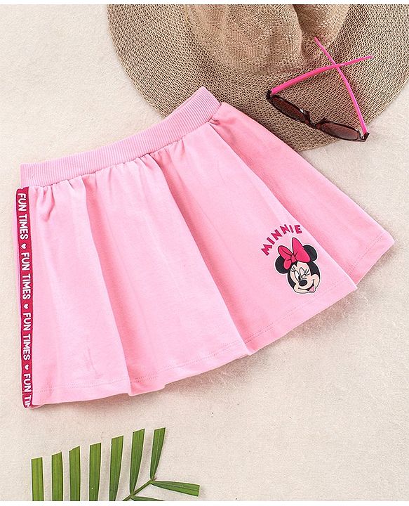 Babyhug Mid Thigh Skirt Minnie Mouse Print - Pink