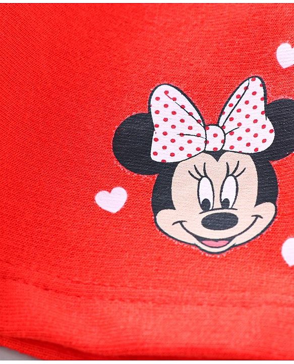 Babyhug Mid Thigh Length Skirt Minnie Mouse HD Print - Fiery Red