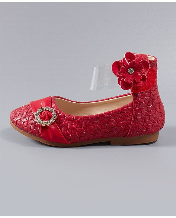 Cute Walk by Babyhug Party Wear Belly Shoes Studded Detailing - Pink