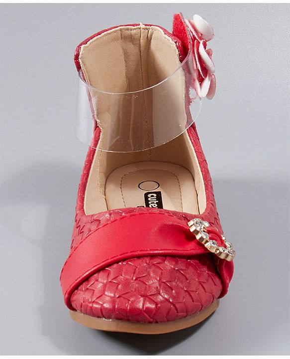 Cute Walk by Babyhug Party Wear Belly Shoes Studded Detailing - Pink