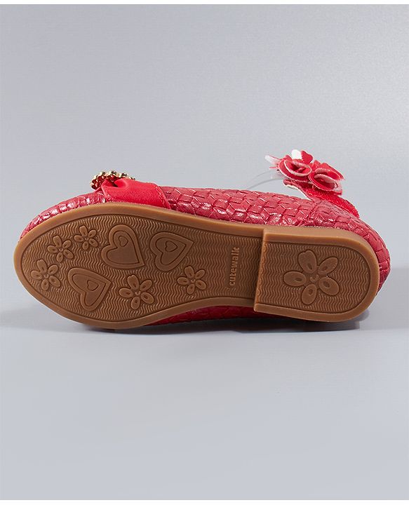 Cute Walk by Babyhug Party Wear Belly Shoes Studded Detailing - Pink