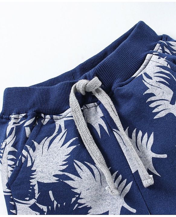 Babyhug Shorts Leaf Print - Blue