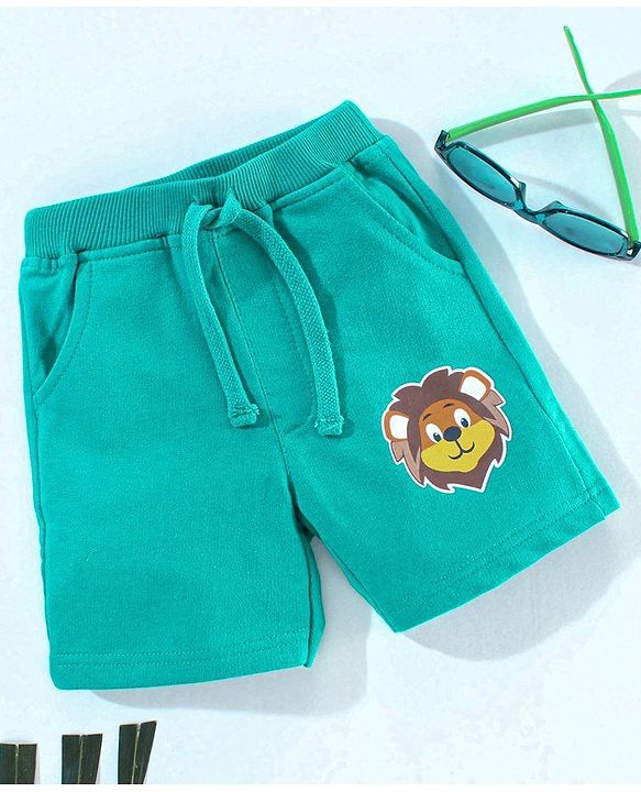 Babyhug Shorts Lion Print - Green
