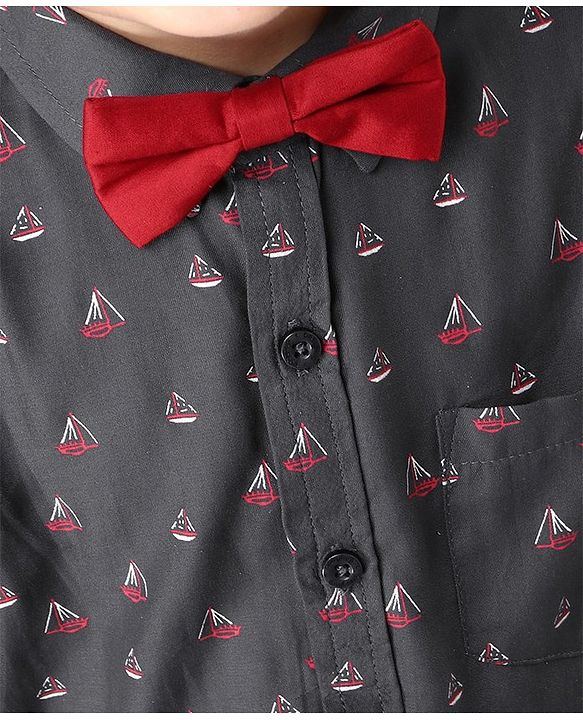 Babyhug Full Sleeves Shirts & Trouser - Grey