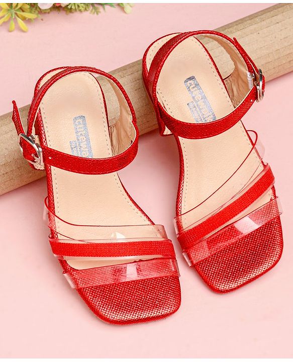 Cute Walk by Babyhug Shimmer Sandals - Dark Red - EU 26 Red