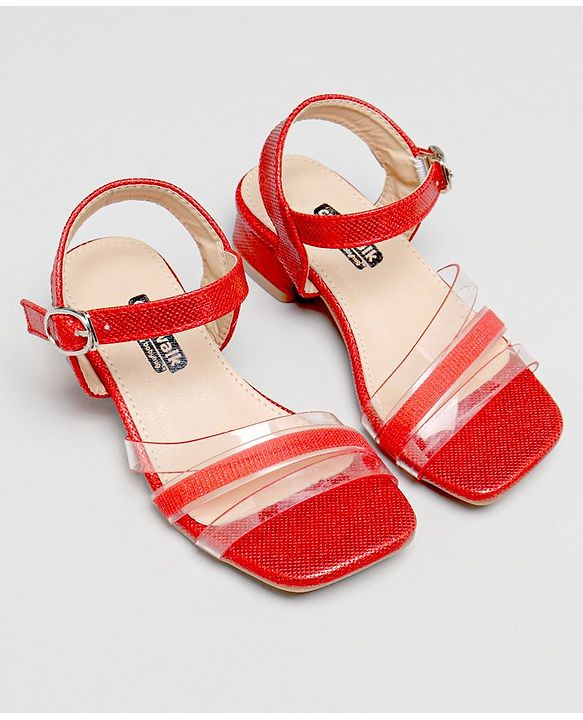 Cute Walk by Babyhug Shimmer Sandals - Dark Red - EU 26 Red