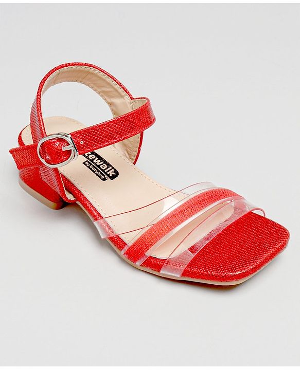 Cute Walk by Babyhug Shimmer Sandals - Dark Red - EU 26 Red