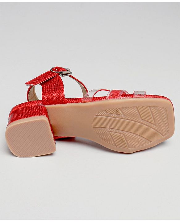 Cute Walk by Babyhug Shimmer Sandals - Dark Red - EU 26 Red