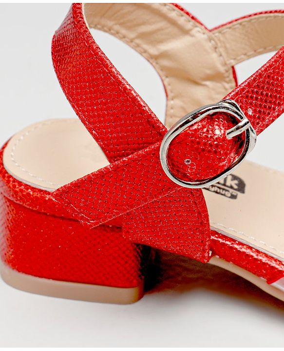 Cute Walk by Babyhug Shimmer Sandals - Dark Red - EU 27 Red