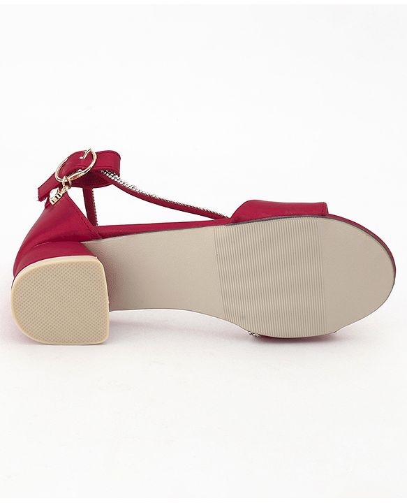 Cute Walk by Babyhug Sandals With Studded Pearls - Red - EU 27 Red