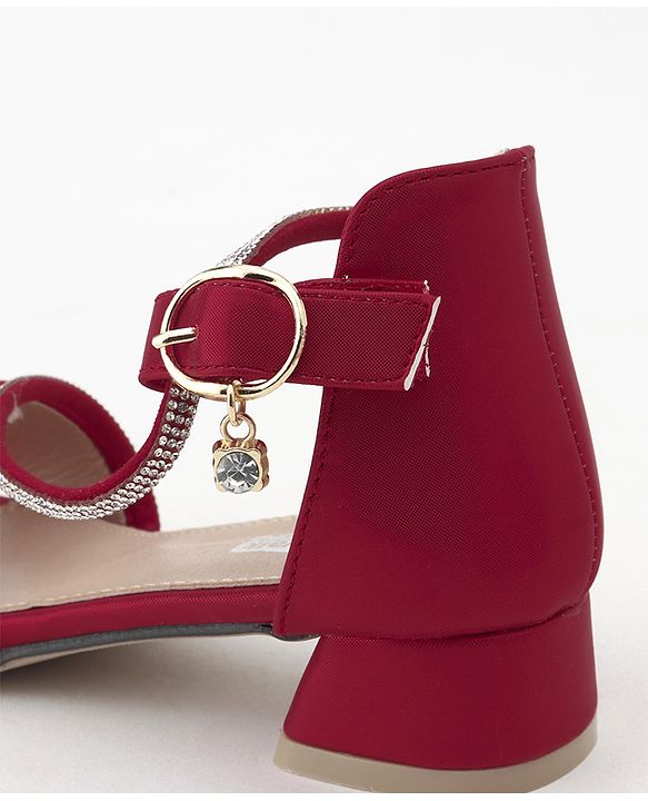 Cute Walk by Babyhug Sandals With Studded Pearls - Red - EU 27 Red