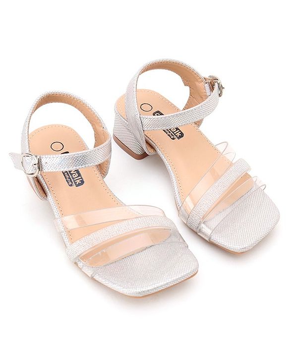 Cute Walk by Babyhug Shimmer Sandals - Silver - EU 25 Silver