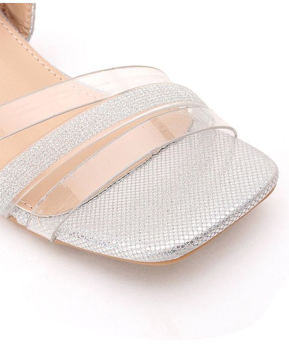 Cute Walk by Babyhug Shimmer Sandals - Silver - EU 25 Silver