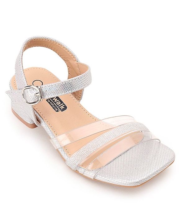 Cute Walk by Babyhug Shimmer Sandals - Silver - EU 27 Silver