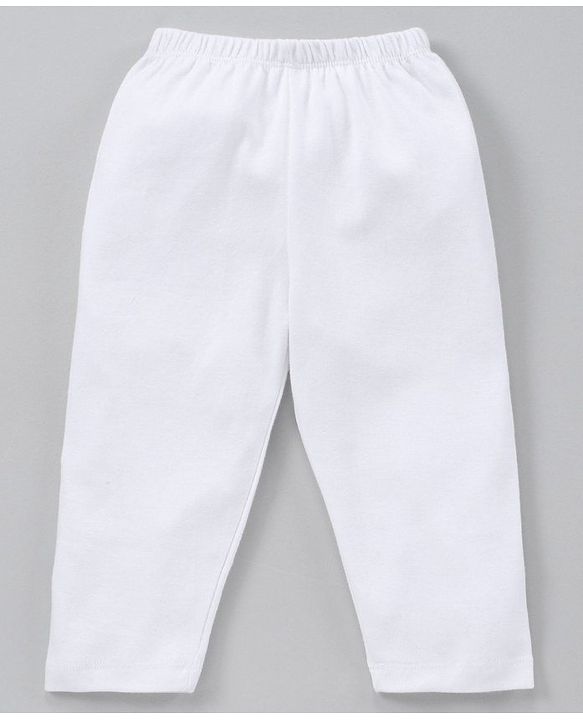Babyhug Full Length Solid Pajamas - White