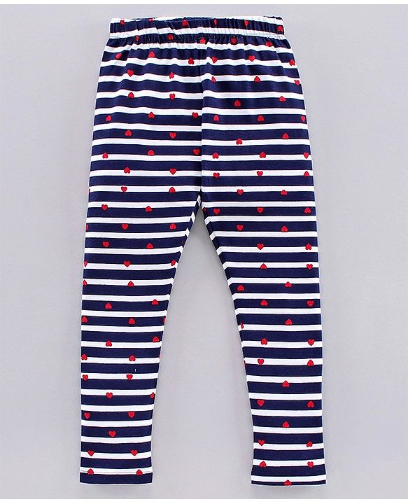 Pine Kids Ankle Length Organic Cotton And Biowash Leggings Star Print Pack of 2 - Pink Navy