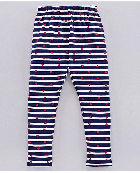Pine Kids Ankle Length Organic Cotton And Biowash Leggings Star Print Pack of 2 - Pink Navy