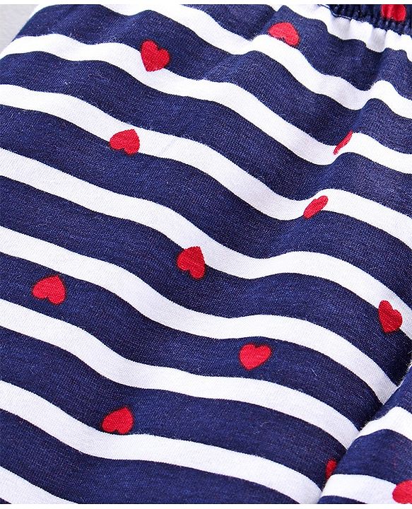Pine Kids Ankle Length Organic Cotton And Biowash Leggings Star Print Pack of 2 - Pink Navy