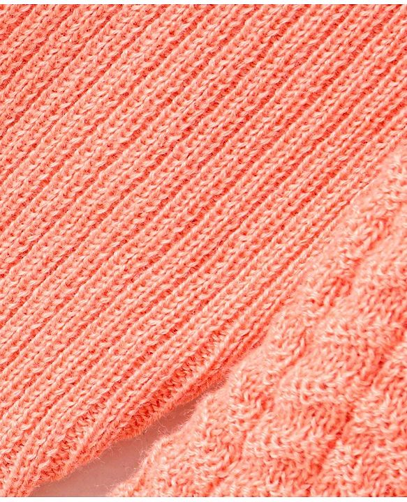 Pine Kids Full Sleeve Knee Length Dress Solid Color - Peach