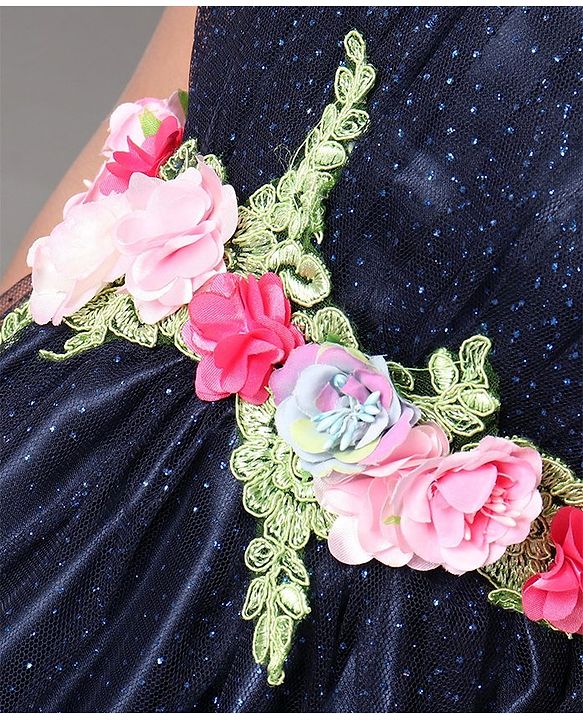 Babyhug Sleeveless Frock With Corsage - Blue