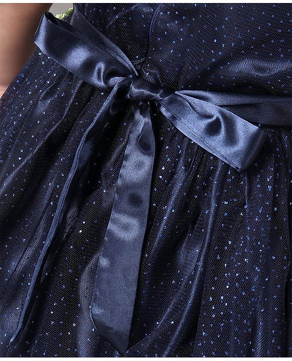 Babyhug Sleeveless Frock With Corsage - Blue