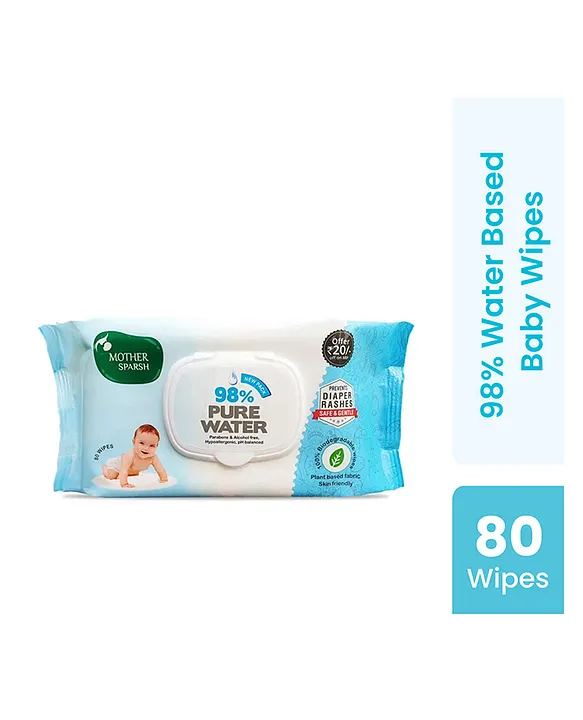 Get 98% Water-Based Wipes With Plant-Based Fabric For All Baby Skin –  Mother Sparsh