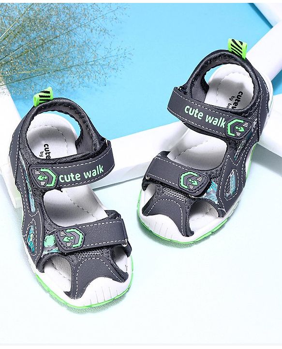 Cute Walk by Babyhug Sandals - Grey