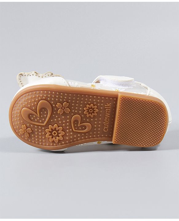 Cute Walk by Babyhug Sandals - White