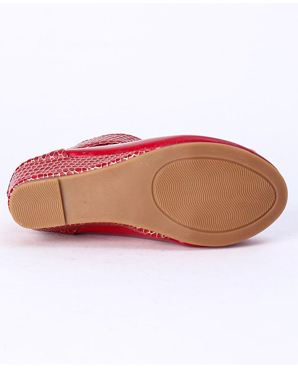 Cute Walk by Babyhug Party Wear Belly Shoes Bow Appliques - Pink