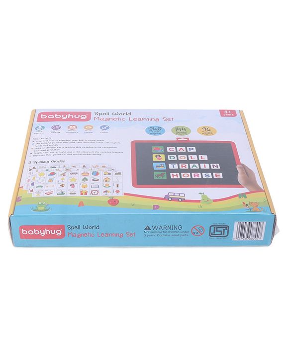 Babyhug Spell World Magnetic Learning Set - 96 Pictures & 144 Alphabets | Fun Magnetic Board | Word Building & Spelling Practice | Enhances Vocabulary, Memory & Problem-Solving Skills | BIS Certified