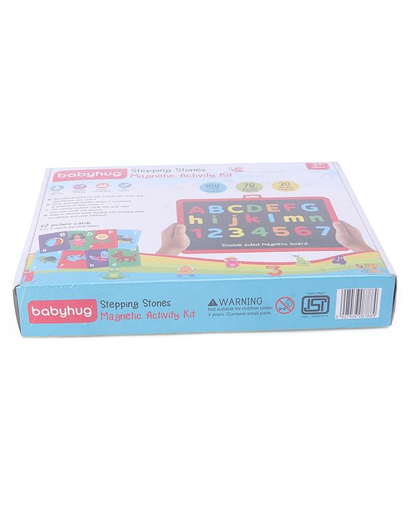Babyhug Stepping Stones Magnetic Writing Activity Kit - 52 Pictures & 108 Magnets | Learning Tool For Writing & Recognition | Builds Language Skills, Hand-Eye Coordination & Creativity | BIS Certified