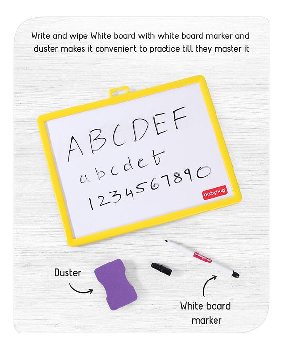 Babyhug Stepping Stones Magnetic Writing Activity Kit - 52 Pictures & 108 Magnets | Learning Tool For Writing & Recognition | Builds Language Skills, Hand-Eye Coordination & Creativity | BIS Certified