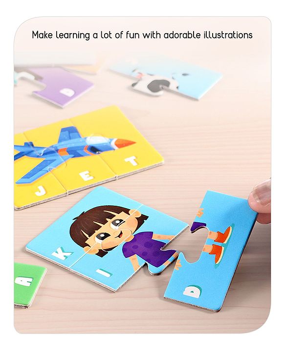 Babyhug Premium Kids Spell and Learn 150 Pieces Puzzle| 50 Three Letter Words - Beautiful Colorful Pictures| Educational and Learning Jigsaw| BIS Certified| 3 Years+