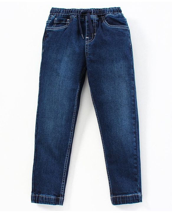 Pine Kids Full Length Enzyme Softner Wash Pull Up Denim Jeans - Blue