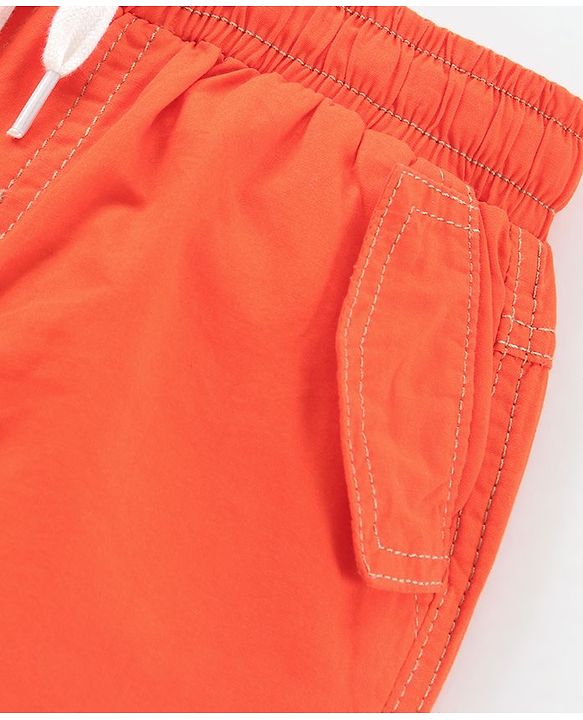 Pine Kids Cotton Lycra Woven Solid Color Shorts - Orange