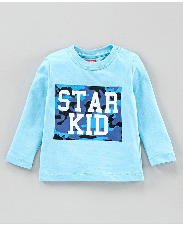 Babyhug Full Sleeves Tees Text Print Pack of 3 - Blue Orange