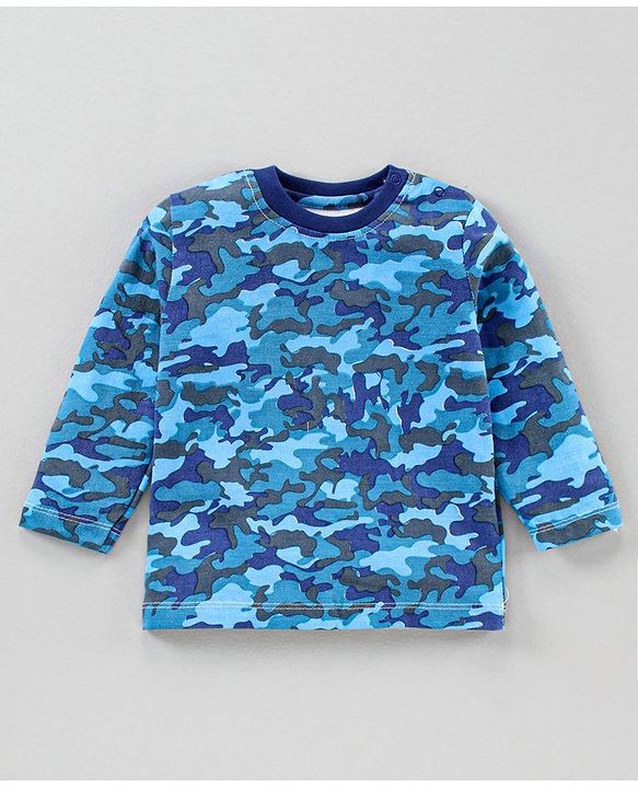 Babyhug Full Sleeves Tees Text Print Pack of 3 - Blue Orange