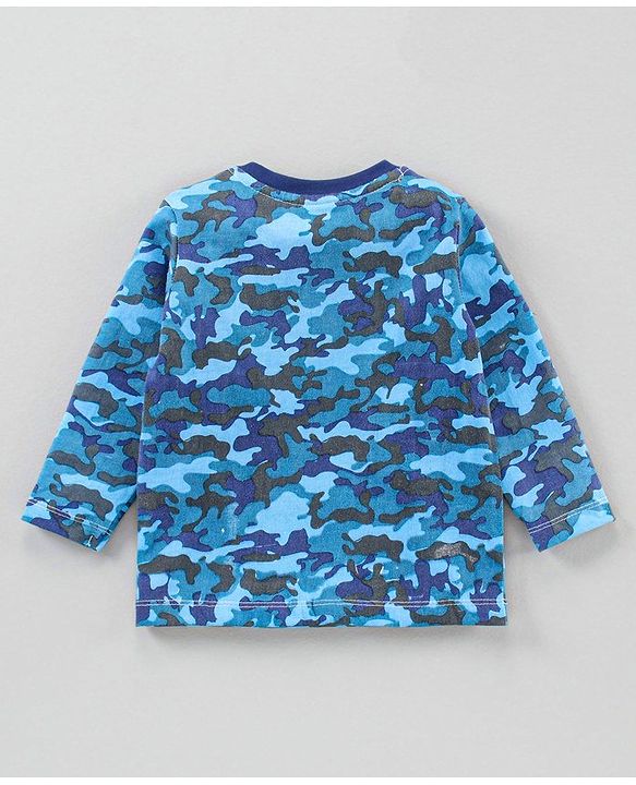 Babyhug Full Sleeves Tees Text Print Pack of 3 - Blue Orange