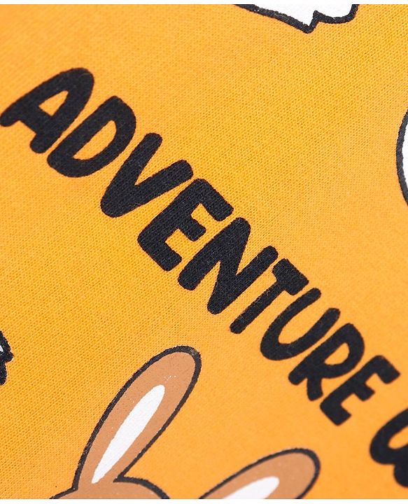 Babyhug Full Sleeves Pull Over Sweatshirt Animal Graphics - Mustard