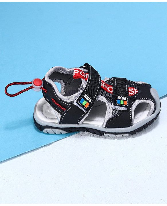 Cute Walk by Babyhug Sandals - Black Red