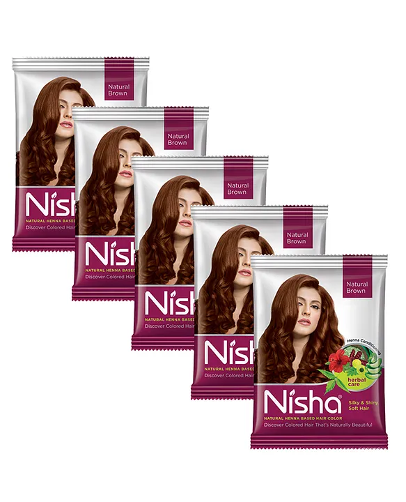 Nisha Natural Hena Based Hair Color black, 10 Gm Pack of 10 Free Shipping  10 Pouch Nisha - Etsy Norway